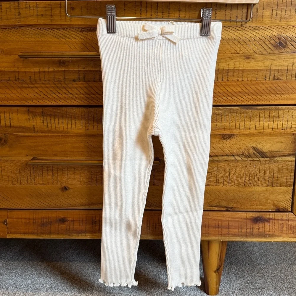 NWT Zara Cream Sweater and Leggings Set with Lace Detail
